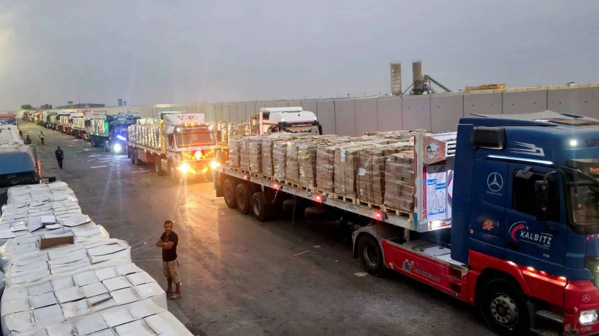 Regain the entrance of humanitarian trucks in Gaza strip
Arabausa
