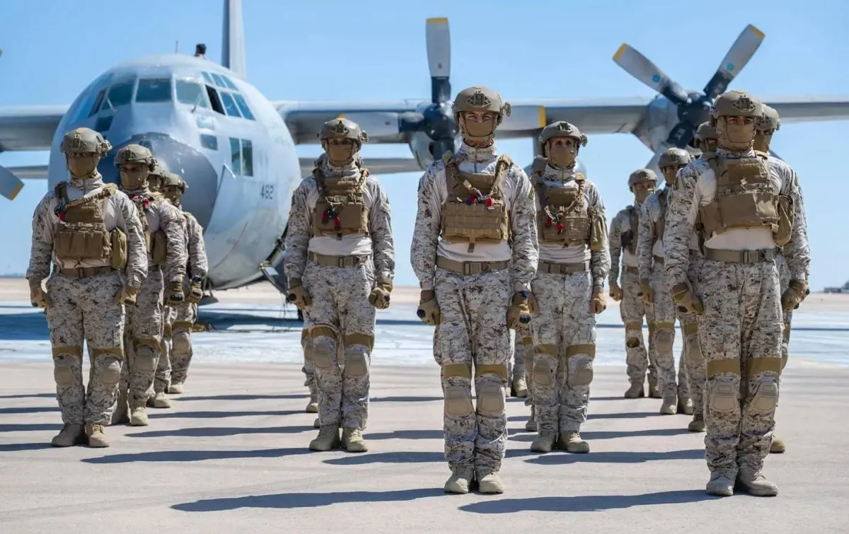 Saudi armed forces involved in the "bright star" exercise in Egypt
Arabausa