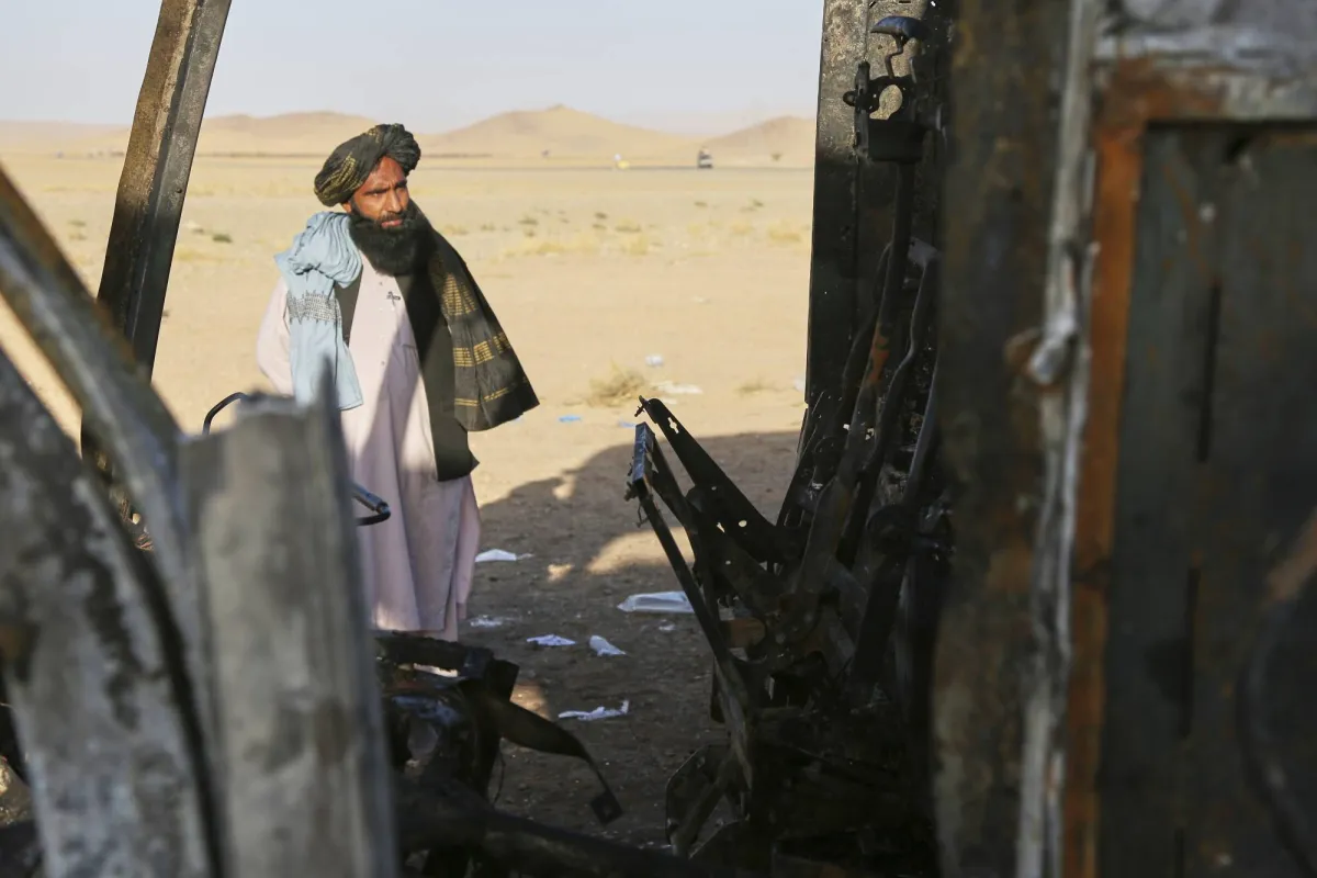 The height of a bus in Afghanistan to 79 people, including 17 children
Arabausa