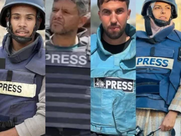 Who are the rides the journalists that have been killed in the israeli's bombs of the Nasser's complex?

 Arabausa